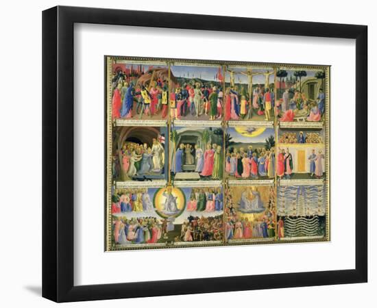 Scenes from Passion of Christ and Last Judgement, Originally Drawers from a Cabinet Storing Silver-Fra Angelico-Framed Giclee Print