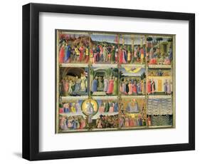 Scenes from Passion of Christ and Last Judgement, Originally Drawers from a Cabinet Storing Silver-Fra Angelico-Framed Giclee Print