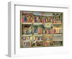 Scenes from Passion of Christ and Last Judgement, Originally Drawers from a Cabinet Storing Silver-Fra Angelico-Framed Giclee Print