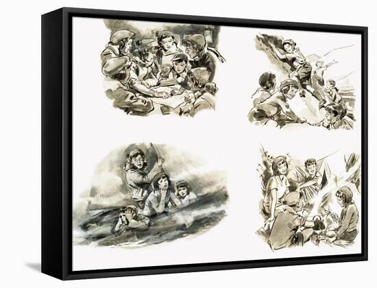 Scenes from Swallows and Amazons by Arthur Ransome-null-Framed Stretched Canvas