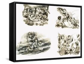 Scenes from Swallows and Amazons by Arthur Ransome-null-Framed Stretched Canvas