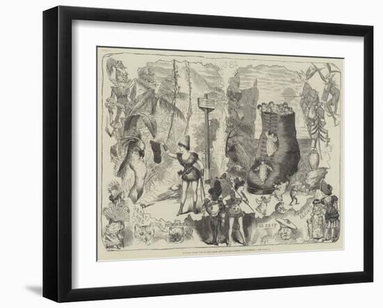 Scenes from the Drury-Lane and Covent-Garden Pantomimes-George Cruikshank-Framed Giclee Print