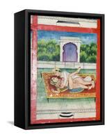 Scenes from the Kama Sutra from Cupboard in the Juna Mahal Fort, Dungarpur, Rajasthan State, India-R H Productions-Framed Stretched Canvas