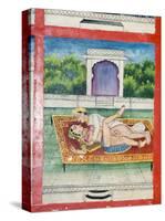 Scenes from the Kama Sutra from Cupboard in the Juna Mahal Fort, Dungarpur, Rajasthan State, India-R H Productions-Stretched Canvas