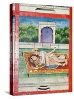 Scenes from the Kama Sutra from Cupboard in the Juna Mahal Fort, Dungarpur, Rajasthan State, India-R H Productions-Stretched Canvas