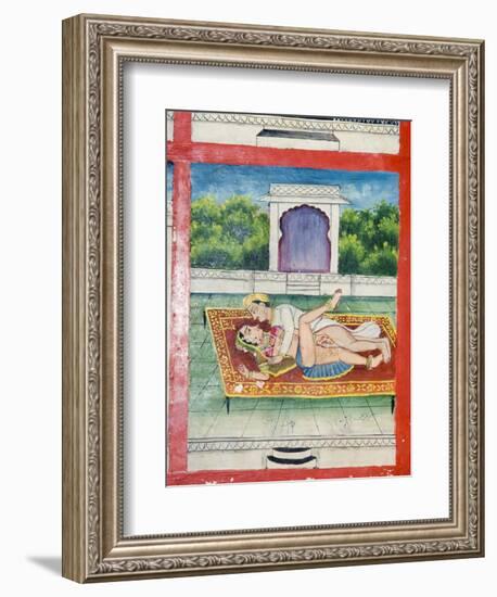 Scenes from the Kama Sutra from Cupboard in the Juna Mahal Fort, Dungarpur, Rajasthan State, India-R H Productions-Framed Photographic Print