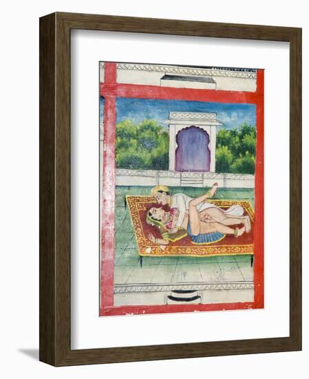 Scenes from the Kama Sutra from Cupboard in the Juna Mahal Fort, Dungarpur, Rajasthan State, India-R H Productions-Framed Photographic Print