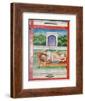 Scenes from the Kama Sutra from Cupboard in the Juna Mahal Fort, Dungarpur, Rajasthan State, India-R H Productions-Framed Photographic Print