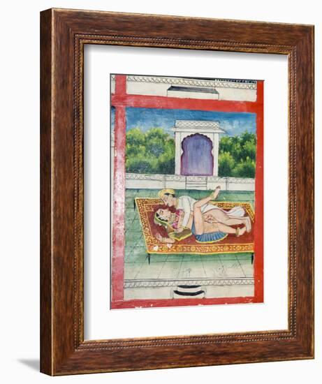 Scenes from the Kama Sutra from Cupboard in the Juna Mahal Fort, Dungarpur, Rajasthan State, India-R H Productions-Framed Photographic Print