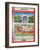 Scenes from the Kama Sutra from Cupboard in the Juna Mahal Fort, Dungarpur, Rajasthan State, India-R H Productions-Framed Photographic Print