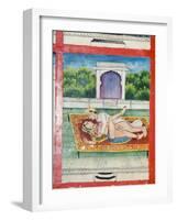 Scenes from the Kama Sutra from Cupboard in the Juna Mahal Fort, Dungarpur, Rajasthan State, India-R H Productions-Framed Photographic Print