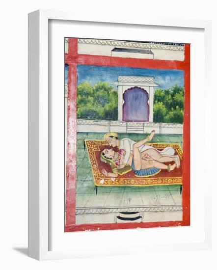 Scenes from the Kama Sutra from Cupboard in the Juna Mahal Fort, Dungarpur, Rajasthan State, India-R H Productions-Framed Photographic Print