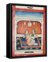 Scenes from the Kama Sutra from Cupboard in the Juna Mahal Fort, Dungarpur, Rajasthan State, India-R H Productions-Framed Stretched Canvas