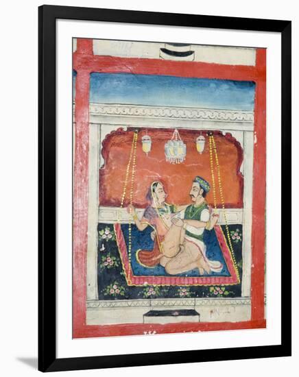 Scenes from the Kama Sutra from Cupboard in the Juna Mahal Fort, Dungarpur, Rajasthan State, India-R H Productions-Framed Photographic Print