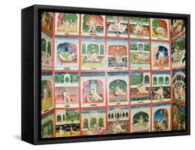 Scenes from the Kama Sutra in a Cupboard in the Juna Mahal Fort, Dungarpur, Rajasthan State, India-R H Productions-Framed Stretched Canvas