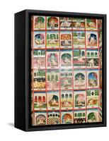 Scenes from the Kama Sutra in a Cupboard in the Juna Mahal Fort, Dungarpur, Rajasthan State, India-R H Productions-Framed Stretched Canvas