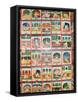 Scenes from the Kama Sutra in a Cupboard in the Juna Mahal Fort, Dungarpur, Rajasthan State, India-R H Productions-Framed Stretched Canvas