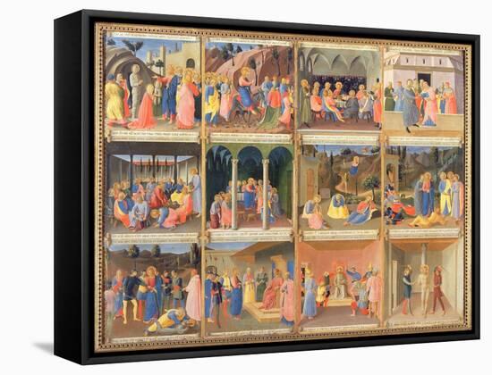 Scenes from the Life of Christ, Panel Three from the Silver Treasury of Santissima Annunziata-Fra Angelico-Framed Stretched Canvas