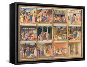 Scenes from the Life of Christ, Panel Three from the Silver Treasury of Santissima Annunziata-Fra Angelico-Framed Stretched Canvas
