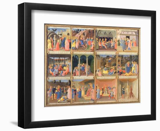 Scenes from the Life of Christ, Panel Three from the Silver Treasury of Santissima Annunziata-Fra Angelico-Framed Giclee Print