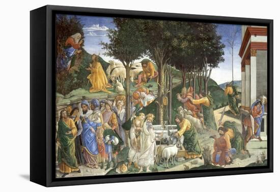 Scenes from the Life of Moses, 1481-1482-Sandro Botticelli-Framed Stretched Canvas