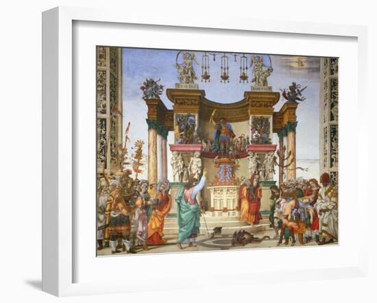 Scenes from the Life of Saint Philip: the Saint Driving the Dragon from the Temple-Filippino Lippi-Framed Giclee Print