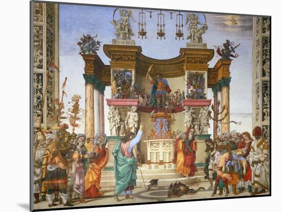 Scenes from the Life of Saint Philip: the Saint Driving the Dragon from the Temple-Filippino Lippi-Mounted Giclee Print