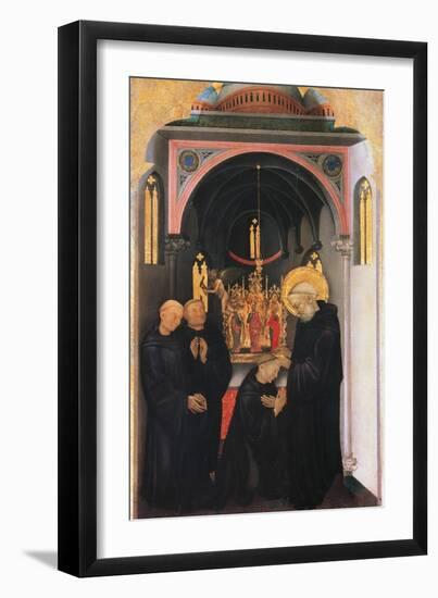 Scenes from the Life of St Benedict, St Benedict Exorcizes a Monk-Gentile da Fabriano-Framed Giclee Print