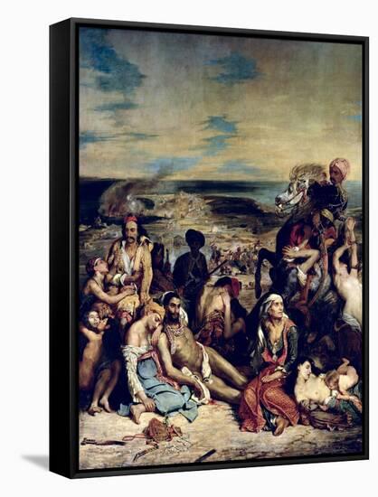 Scenes from the Massacre of Chios, 1822-Eugene Delacroix-Framed Stretched Canvas