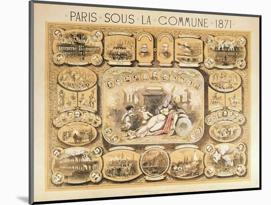 Scenes from the Paris Commune, 1871 (Colour Litho)-French-Mounted Premium Giclee Print