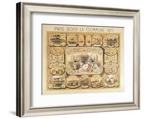 Scenes from the Paris Commune, 1871 (Colour Litho)-French-Framed Giclee Print