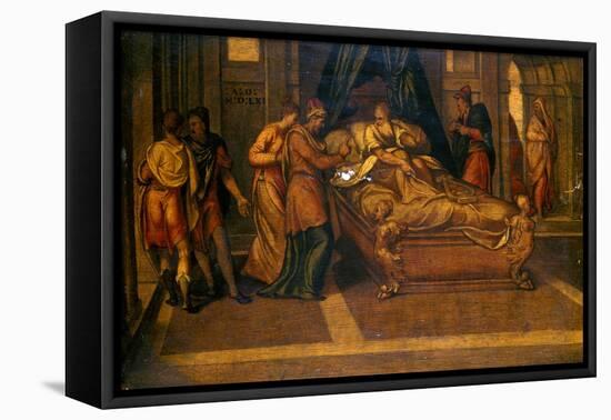 Scenes from the Story of David, 1561-Andrea Schiavone-Framed Stretched Canvas