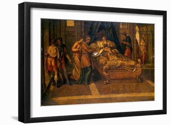 Scenes from the Story of David, 1561-Andrea Schiavone-Framed Giclee Print