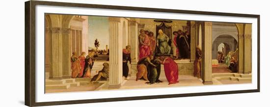 Scenes from the Story of Esther (Oil on Panel)-Filippino Lippi-Framed Premium Giclee Print