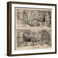 Scenes from the Tuileries: the Chairs and the Water Cart, 1760, Retouched 1763-Gabriel De Saint-aubin-Framed Giclee Print