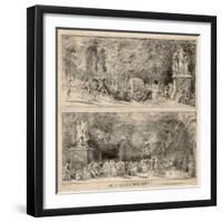 Scenes from the Tuileries: the Chairs and the Water Cart, 1760, Retouched 1763-Gabriel De Saint-aubin-Framed Giclee Print