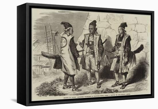 Scenes in Japan, Japanese Warriors in Fighting-Dress-null-Framed Stretched Canvas