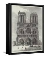 Scenes in Paris, the Cathedral of Notre Dame-null-Framed Stretched Canvas