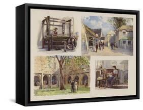 Scenes in the Irish Village-null-Framed Stretched Canvas