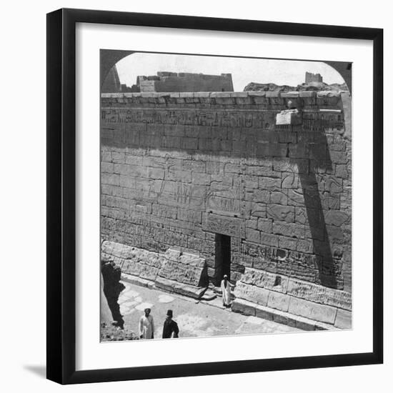 Scenes of Battle and the Chase Carved on a Wall at Medinet Habu, Thebes, Egypt, 1905-Underwood & Underwood-Framed Photographic Print