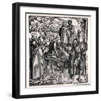 Scenes of Divination, Including Haruspication, Pyromancy and Necromancy-Hans Burgkmair-Framed Giclee Print