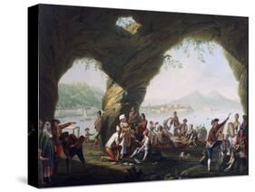 Scenes of Everyday Life in a Cave in Posillipo, Near Naples-Pietro Fragiacomo-Stretched Canvas