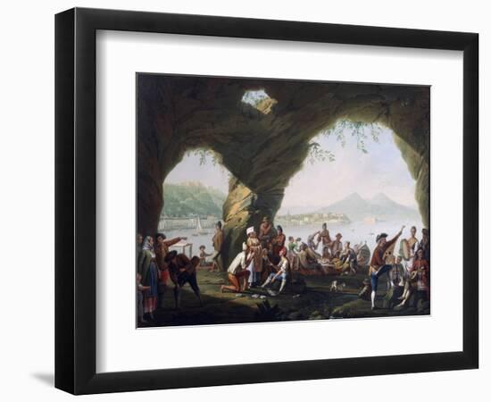 Scenes of Everyday Life in a Cave in Posillipo, Near Naples-Pietro Fragiacomo-Framed Giclee Print