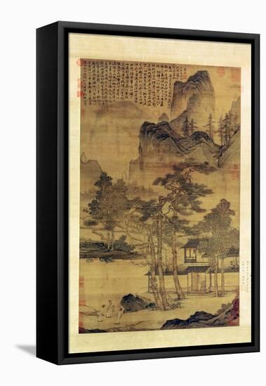 Scenes of Hermits' Long Days in the Quiet Mountains-T'ang Yin-Framed Stretched Canvas