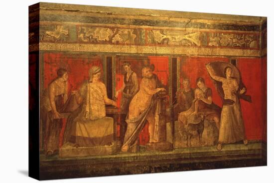 Scenes of Rituals of Cult of Dionysus, Villa of the Mysteries, Pompei, C. 60 AD-null-Stretched Canvas