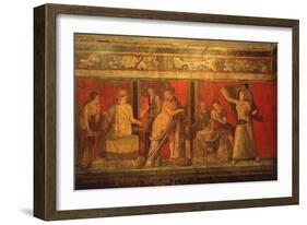 Scenes of Rituals of Cult of Dionysus, Villa of the Mysteries, Pompei, C. 60 AD-null-Framed Art Print