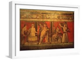 Scenes of Rituals of Cult of Dionysus, Villa of the Mysteries, Pompei, C. 60 AD-null-Framed Art Print