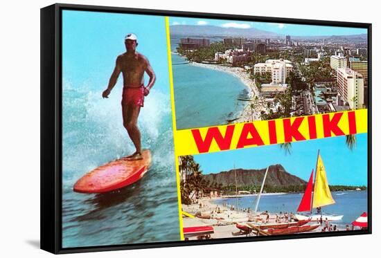Scenes of Waikiki, Hawaii-null-Framed Stretched Canvas