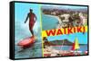 Scenes of Waikiki, Hawaii-null-Framed Stretched Canvas