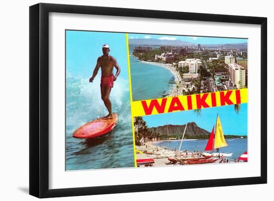 Scenes of Waikiki, Hawaii-null-Framed Art Print